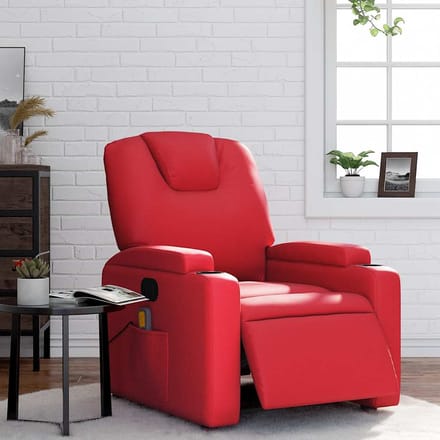 vidaXL - Massagestoel - verstelbaar - elektrisch - kunstleer - rood
