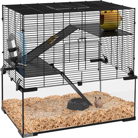 PawHut Hamsterkooi Staaldraad 60x40x54,5cm Zwart