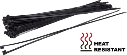 Kortpack - Hittebestendige kabelbinders/tyraps - 100mm x 2.5mm - Zwart - 100 stuks per verpakking - (099.0881)