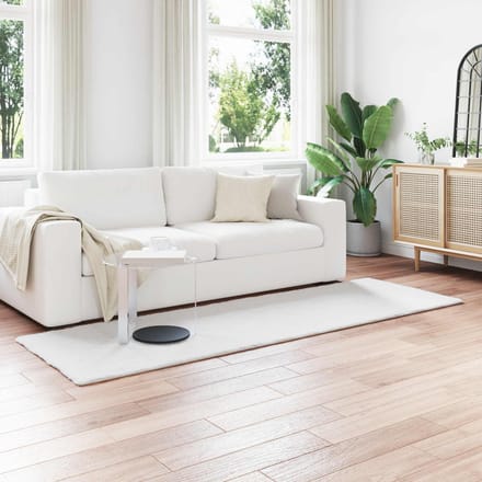 vidaXL Antislip vloerkleed van imitatie konijnenbont OLITE Wit
