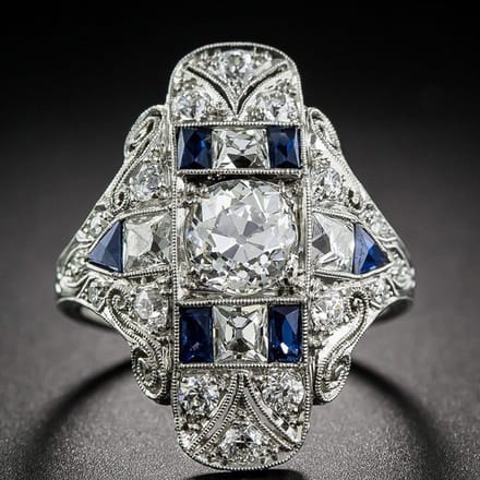 Koninklijke Luxe Topaas Saffier Ring Patroon Uitgesneden Accessoires No. 10 white