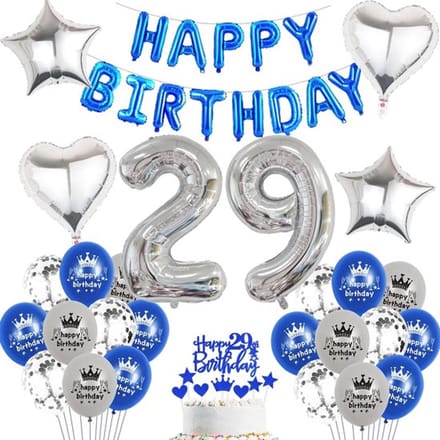 Allecto - Ballon 29e verjaardag - Verjaardagsdecoratie - Blauw