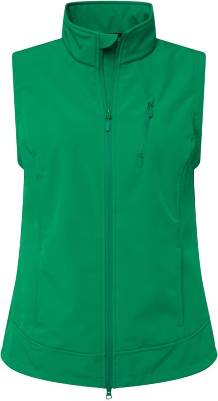 Ulla Popken - Dames - Softshell bodywarmer fleecevoering 2-wegrits - Smaragdgroen - Maat 46+