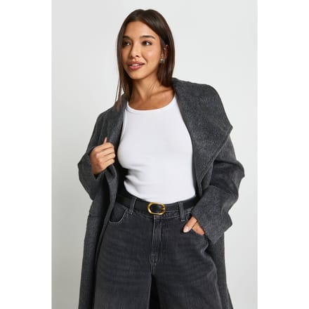 boohoo Dames Ovaal gesp detailriem | Zwart | Maat: Medium/Large