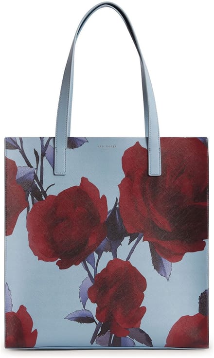 Ted Baker schoudertas shopper Elyzaa Large Rose Print Icon Bag Mid Blue veelkleurig