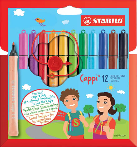 Viltstift STABILO Cappi 168 etui à 12 kleuren - 6 stuks
