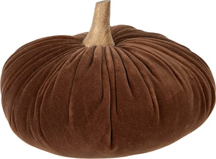 Clayre & Eef Decoratie Pompoen Ø 25x16 cm Bruin Polyester Herfst decoratie