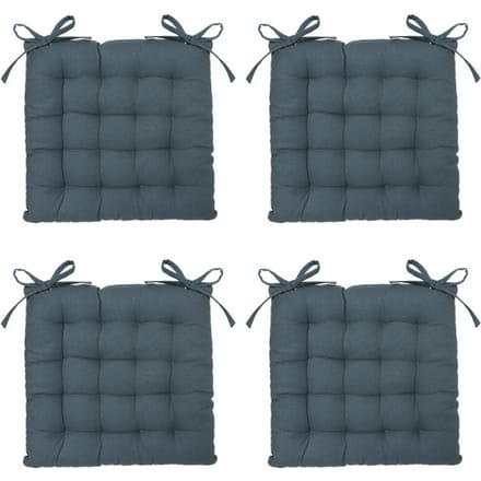 Eazy Living Stoelkussen Basile Donker Blauw – 38 cm x 38 cm – 4 Stuks
