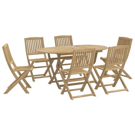 vidaXL - 7-delige - Tuinset - massief - acaciahout