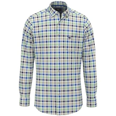 Fynch-Hatton Overhemd Classic Combi Check Button-Down Turf Green / male