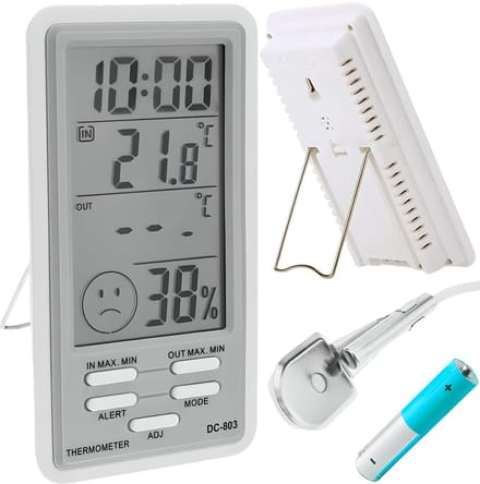 Dailygoods - Digitale Thermometer Hygrometer met Buiten Sensor en LCD Display