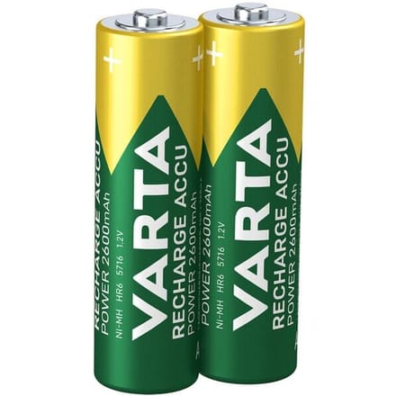 Varta RECH.AC.Power AA2600mAh BLI2 Oplaadbare AA batterij (penlite) NiMH 2600 mAh 1.2 V 2 stuk(s)