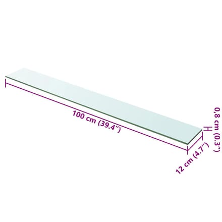 vidaXL - Wandschap - transparant - 100x12 - cm - glas