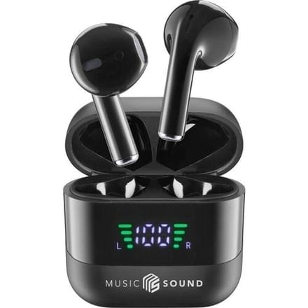 Cellularline In Ear headset Bluetooth, Draadloos Zwart Oplaadbox, Indicator voor batterijstatus, Volumeregeling
