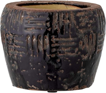 Bloomingville Bloempot terracotta zwart Muan 14cm