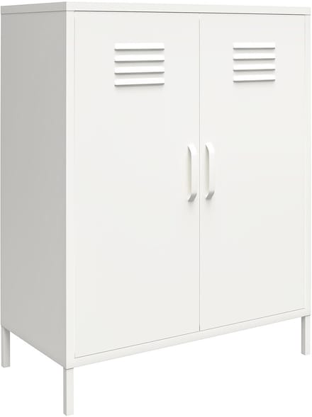 Mission District|Commode met 2 Deuren in Wit Metaal