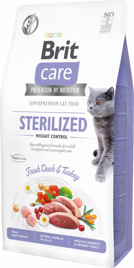 Brit Care Sterilised Weight Control - Kattenvoer - Graanvrij - Met Eend & Kalkoen - 7kg