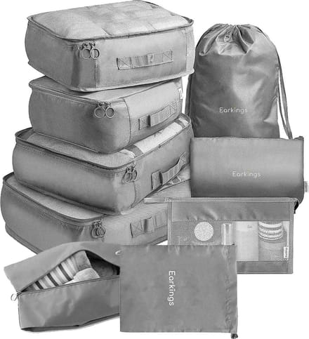 Packing Cubes Koffer Organizer Set - 9-Delig - Grijs