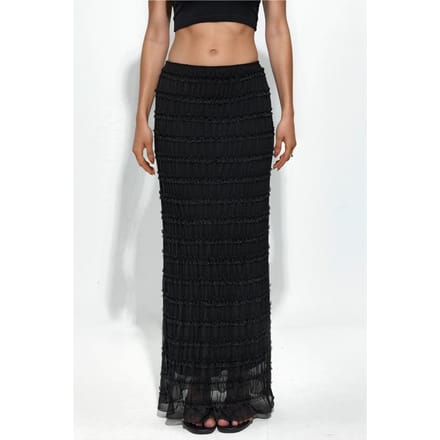 Lage Taille Tule Maxi Rok