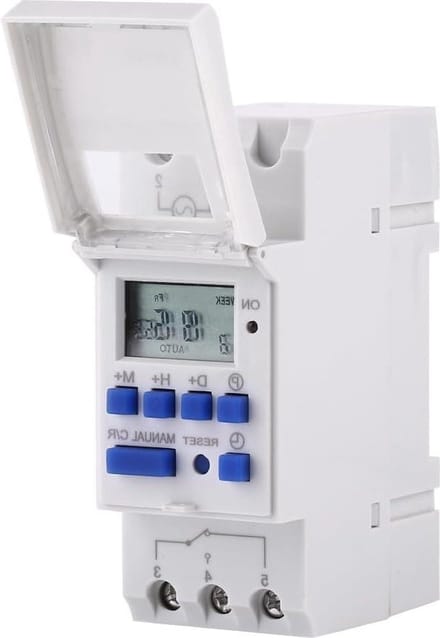Digitale weektimer - DIN-rail timer schakelaar - programmeerbare timer 15 A (AC/DC 24 V) .