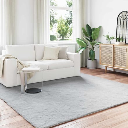 vidaXL - Antislip - vloerkleed - van - imitatie - konijnenbont - OLITE - Grijs