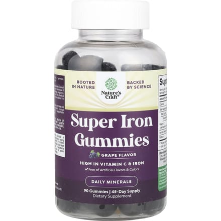 Nature'S Craft, Super Iron Gummy Jelly, Druif, 90 Gummy Jelly