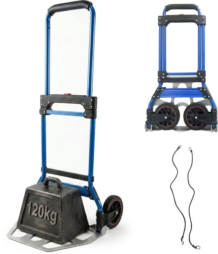 Steekwagen opvouwbaar - tot 120 kg - zilver-blauw