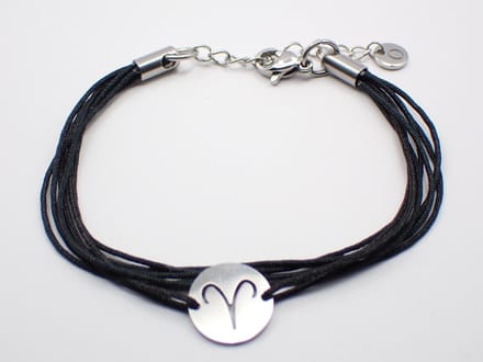 Colure® armband sterrenbeeld Ram zwart koord