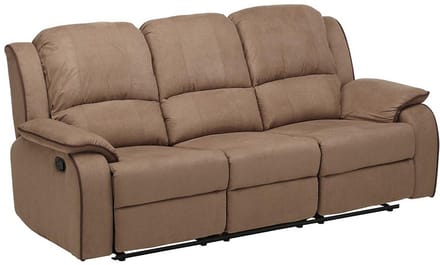 Vente-unique Driezits relaxbank en relaxfauteuil van microvezel HERNANI - Taupe