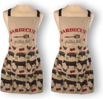 Schort- 100% Katoen -2 stuks- Koken & Barbecueën - 83cm Lang