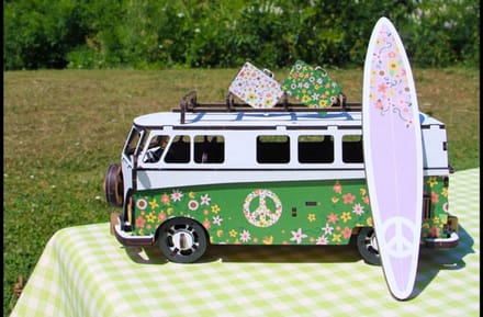 Houten Volkswagen T1 modelbouw - Groen - Doe het zelf bouwpakket -