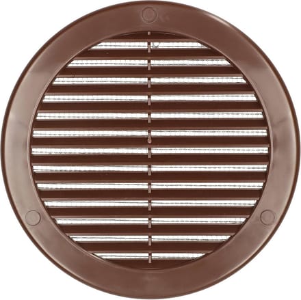 Ventilatierooster rond 150 mm bruin met insectenhor