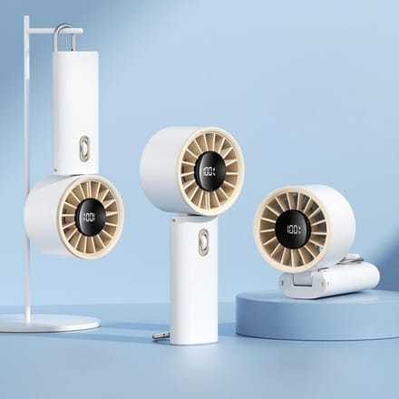 Zomer Draagbare Handheld Turbo Ventilator 100 Windsnelheden Instelbaar Mini Persoonlijke Ventilator Batterijgevoed Elektrische Wimperventilator wit