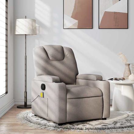 Vidaxl Klapbare Massagestoel, Taupe, Bekleed met Stof