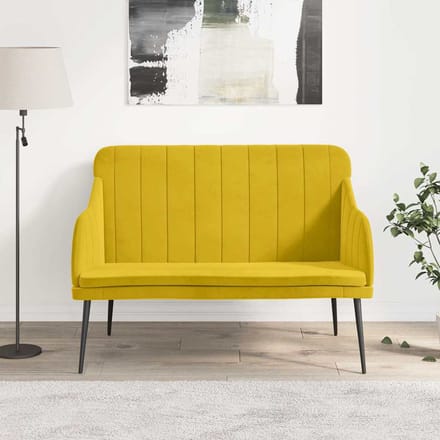 vidaXL Bankje 110x76x80 cm fluweel geel