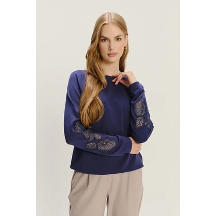 Sweatshirt met decoratieve borduursels op de mouwen dames Greenpoint
