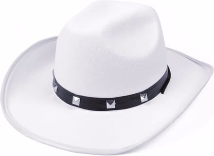 Witte cowboy hoed met studs