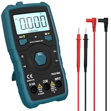 Digitale multimeter 6000 counts met automatische bereikherkenning en AC/DC-spannings- en stroommeting