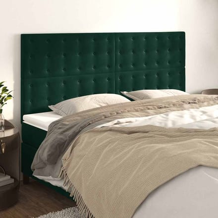 vidaXL - Hoofdbord - donkergroen - 180x5x118/128 - cm - fluweel