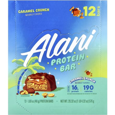 Alani Nu Eiwitreep, Caramel Crunch, 12 Repen, 48g (1,69 oz) Elk