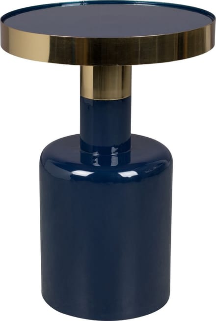 Zuiver Glam Bijzettafel Rond 36 cm Blauw/ Goud