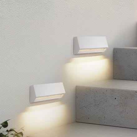 Lindby LED buiten wandlamp Appeso, breedte 22 cm, set van 2