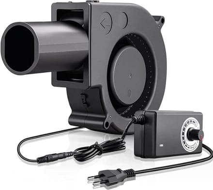 Thijox - Radiaalventilator 12V 220V - Koelventilator met Controller - Draagbare Ventilator voor Huishoudelijke Apparaten, BBQ, Opblaasbare Open Haard,