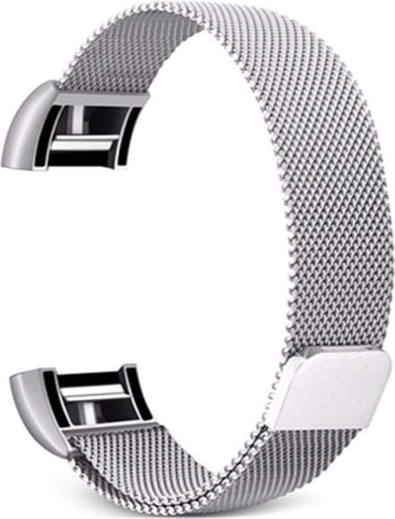 Milanees bandje - geschikt voor Fitbit Charge 2 - maat M/L - zilver