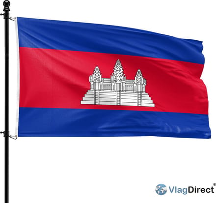 VlagDirect - Cambodjaanse vlag - Cambodja vlag - 90 x 150 cm.