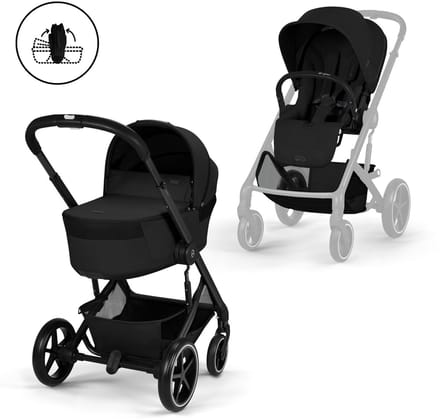 Cybex Balios S Lux - kinderwagen - 2-in-1 - met opvouwbare reiswieg - Moon Black