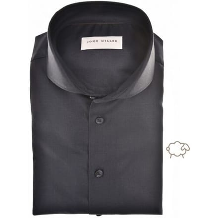 John Miller Overhemd Wool Mix Performance Shirt Donker Blauw / male