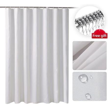 1PC rideau de douche ménage couleur unie épaissi imperméable tissu séchage rapide imperméable et 180cm * 220cm blanc