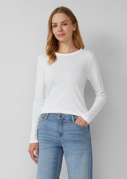 Slim fit shirt met lange mouwen van puur katoen