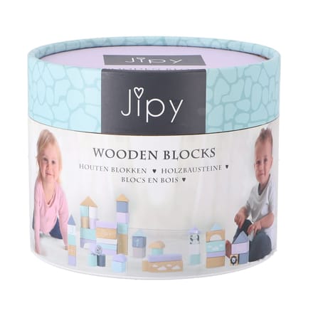 Jipy Houten Blokken 26-Delig Paars/Blauw
